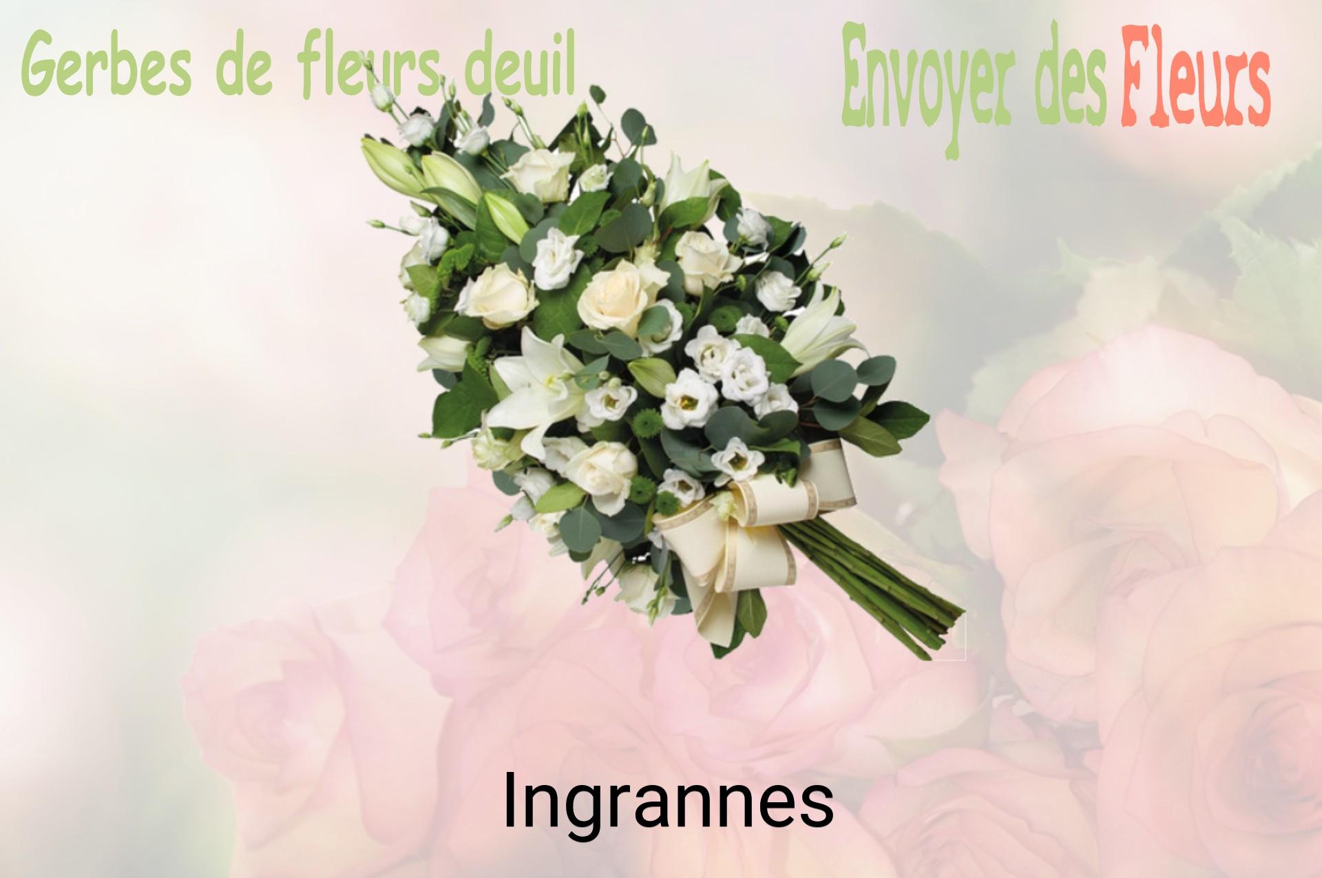Gerbe de fleurs de deuil livrée à Ingrannes